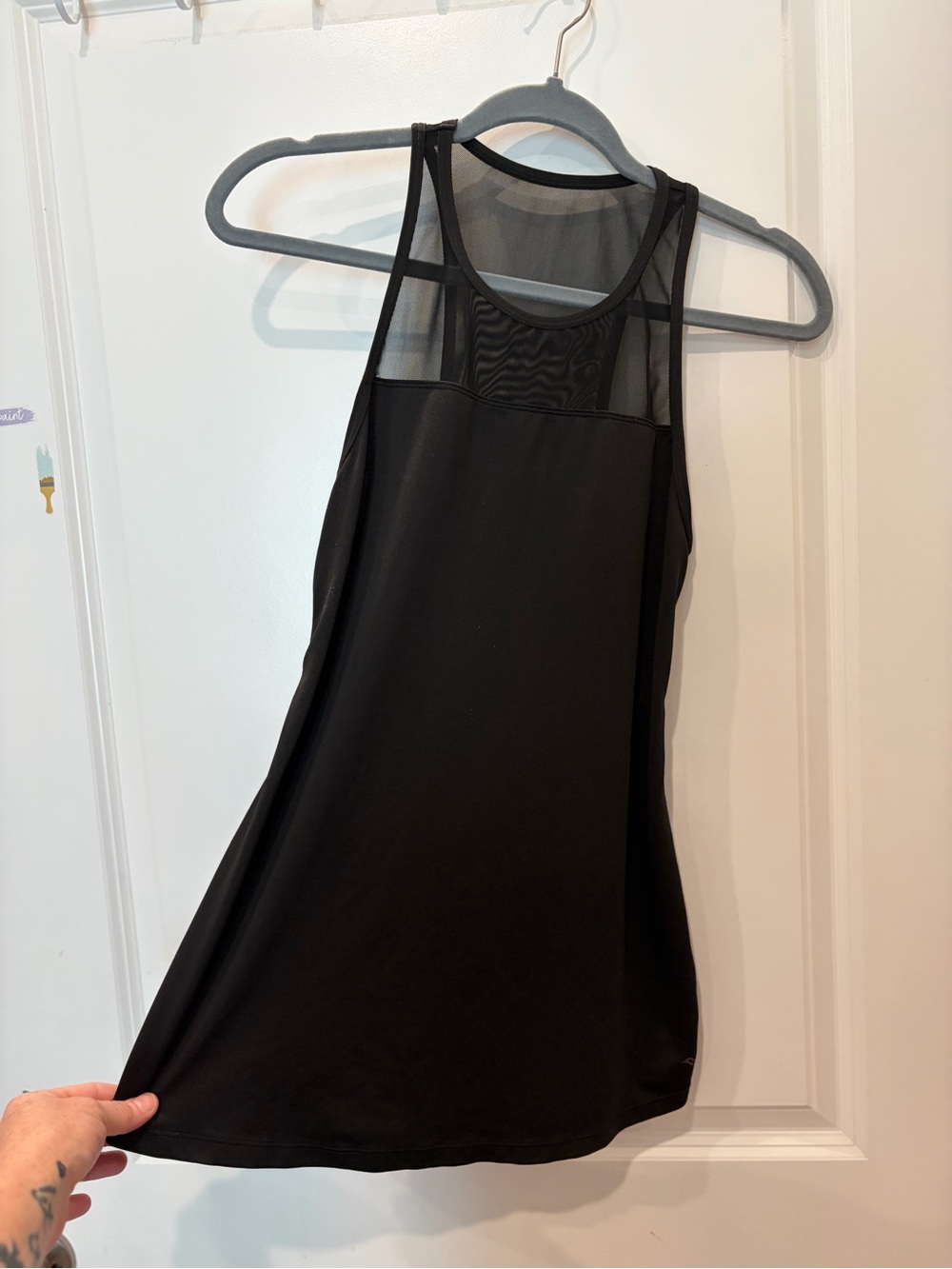 Black Mesh-Panel Women’s Swim Cover-Up Tank